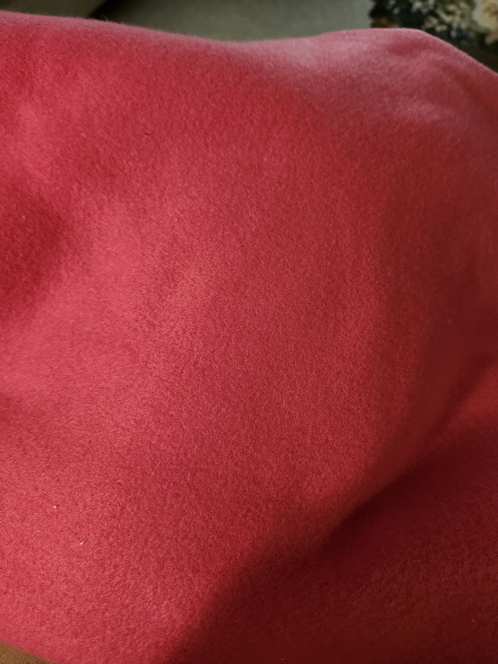 Bright Pink Wool-Feel Fabric Piece And Aqua Piece Fleece